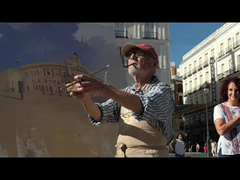 ¡¡¡IMPRESIONANTE!!! El gran pintor Antonio López pintando en la Puerta del Sol de Madrid